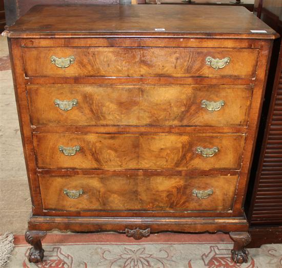 Walnut 4 drawer chest